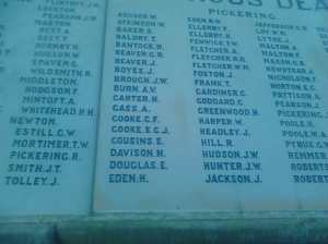Pickering War Memorial Detail